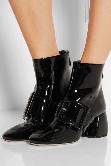 miu miu buckled patent leather ankle boots|Boots and Ankle Boots For Women: Platform & Flat .